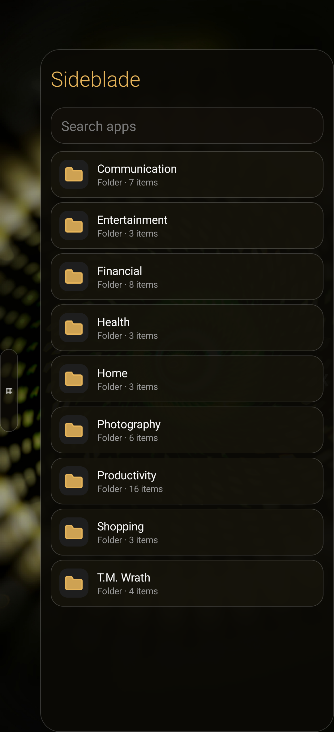 Elysium Home Sideblade edge app switcher