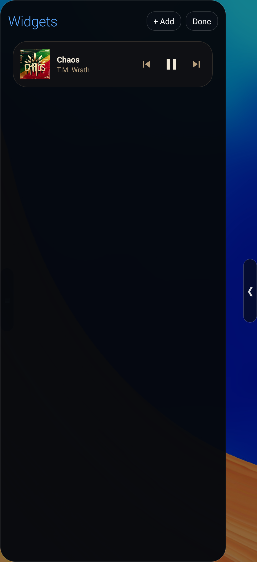 Elysium Home slide-out widget sidebar